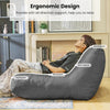 L-Shaped Big 5 Feet Bean Bag Lounger with Shredded Memory Foam Filled - Grey