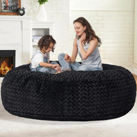 Giant Bean Bag Chair 6 Feet With Memory Foam Filler - Black