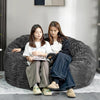 Giant Bean Bag Chair 5 Feet Faux Fur Liner With Memory Foam Filler - Grey