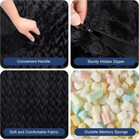 Giant Bean Bag Chair 6 Feet With Memory Foam Filler - Black