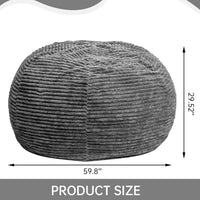 Giant Bean Bag Chair 7 Feet Faux Fur Liner With Memory Foam Filler - Grey