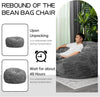 Giant Bean Bag Chair 5 Feet Faux Fur Liner With Memory Foam Filler - Grey