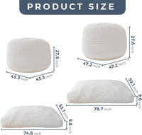 Giant Bean Bag Chair Bed for Adults, Convertible Beanbag Folds from Lazy Chair to Floor Mattress Bed