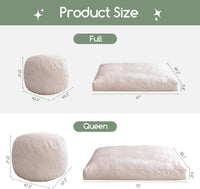 Giant Convertible Bean Bag Chair Large Size With Memory Foam Filler, Folds From Chair To Mattres