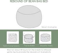 Giant Convertible Bean Bag Chair Large Size With Memory Foam Filler, Folds From Chair To Mattres
