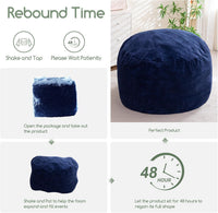 Giant Convertible Bean Bag Chair Large Size With Memory Foam Filler, Folds From Chair To Mattres
