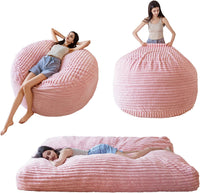 Giant Bean Bag Chair Bed for Adults, Convertible Beanbag Folds from Lazy Chair to Floor Mattress Bed