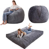 Giant Convertible Bean Bag Chair Large Size With Memory Foam Filler, Folds From Chair To Mattres