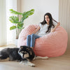 Giant Bean Bag Chair Bed for Adults, Convertible Beanbag Folds from Lazy Chair to Floor Mattress Bed