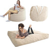Giant Convertible Bean Bag Chair Extra Large Size With Memory Foam Filler, Folds From Chair To Mattress