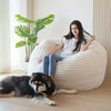 Giant Bean Bag Chair Bed for Adults, Convertible Beanbag Folds from Lazy Chair to Floor Mattress Bed