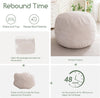 Giant Convertible Bean Bag Chair Large Size With Memory Foam Filler, Folds From Chair To Mattres