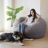 Giant Bean Bag Chair Bed for Adults, Convertible Beanbag Folds from Lazy Chair to Floor Mattress Bed