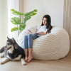 Giant Bean Bag Chair Bed for Adults, Convertible Beanbag Folds from Lazy Chair to Floor Mattress Bed