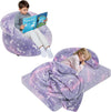 Bean Bag Chair Bed for Kids, Convertible Fairy and Dinosaur Bean Bag Folds from Lazy Chair to Floor Mattress Bed
