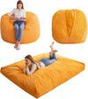 Giant Convertible Bean Bag Chair Large Size With Memory Foam Filler, Folds From Chair To Mattres