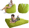 Giant Convertible Bean Bag Chair Extra Large Size With Memory Foam Filler, Folds From Chair To Mattress