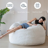 Giant Bean Bag Chair Bed for Adults, Convertible Beanbag Folds from Lazy Chair to Floor Mattress Bed