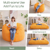 Giant Convertible Bean Bag Chair Large Size With Memory Foam Filler, Folds From Chair To Mattres