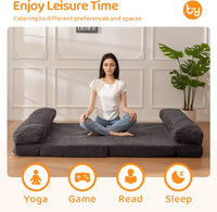 Giant Bean Bag Chair & Bed – Foldable Bean Bag Couch for Adults with Removable Faux Fur Cover
