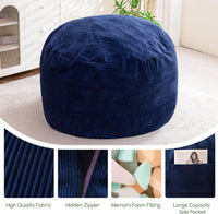 Giant Convertible Bean Bag Chair Large Size With Memory Foam Filler, Folds From Chair To Mattres