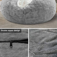 Giant 6ft Fur Bean Bag Round ( Fillers are included- Complete Set)