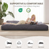 Giant Convertible Bean Bag Chair 6ft Size With Memory Foam Filler, Folds From Chair To Mattress- Light Black