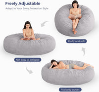 Giant Bean Bag Chair 6 Feet Fluffy and Large With Filler