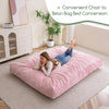 Giant Convertible Bean Bag Chair Large Size With Memory Foam Filler, Folds From Chair To Mattres