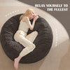 Giant Convertible Bean Bag Chair 6ft Size With Memory Foam Filler, Folds From Chair To Mattress- Light Black