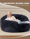Giant Convertible Bean Bag Chair 6ft Size With Memory Foam Filler, Folds From Chair To Mattress- Light Black