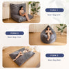 3 in 1 Bean Bag Chair, Giant Bean Bag Sofa Bed, Floor Mattress with High-Density Foam Filling, Bean Bag Chair for Adult