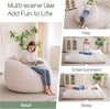 Giant Convertible Bean Bag Chair Large Size With Memory Foam Filler, Folds From Chair To Mattres