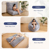 3 in 1 Bean Bag Chair, Giant Bean Bag Sofa Bed, Floor Mattress with High-Density Foam Filling, Bean Bag Chair for Adult