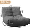 L-Shaped Big 5 Feet Bean Bag Lounger with Shredded Memory Foam Filled - Grey