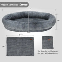 6ft Large Human Dog Bean Bag Bed With Blanket