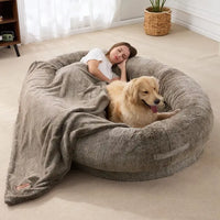 6ft Large Human Dog Bean Bag Bed With Blanket