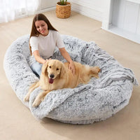 6ft Large Human Dog Bean Bag Bed With Blanket