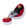 Adult Size Bean Bag Chair With Footrest - Inflatable