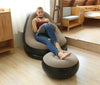 Adult Size Bean Bag Chair With Footrest - Inflatable