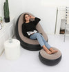 Adult Size Bean Bag Chair With Footrest - Inflatable