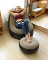 Adult Size Bean Bag Chair With Footrest - Inflatable