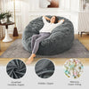 Giant Convertible Bean Bag Chair 6ft Size With Memory Foam Filler, Folds From Chair To Mattress- Charcoal