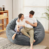Giant Convertible Bean Bag Chair 6ft Size With Memory Foam Filler, Folds From Chair To Mattress- Charcoal
