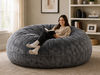 7-Foot Giant Bean Bag Chair + 80 lb Premium Filling Included