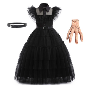 Wednesday Addams Kids Cosplay Costume (5-14 Years Kids)