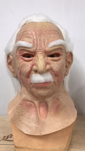 Old man mask white hair white beard headgear halloween - BRANDNMART