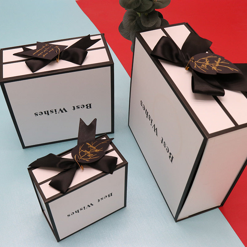 Clamshell Gift Box Lipstick Cosmetics White Packaging Box Square Gift Box - BRANDNMART