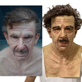 Old man mask white hair white beard headgear halloween - BRANDNMART