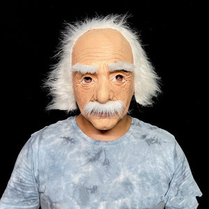 Old man mask white hair white beard headgear halloween - BRANDNMART